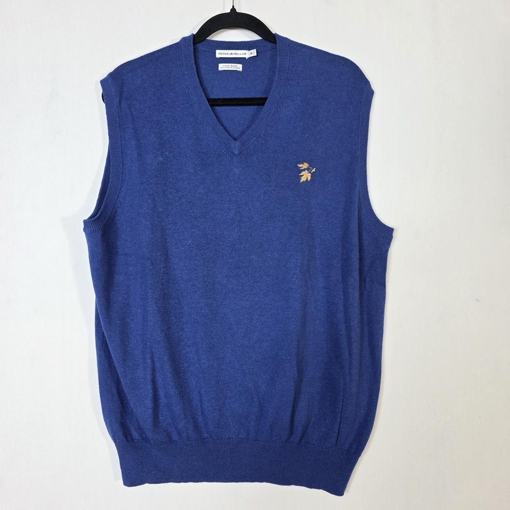 Peter Millar V-Neck knitted cotton and cashmere blend Blue Sweater Vest